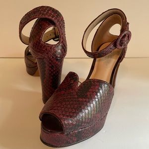 Snake skin Kate Spade block heels